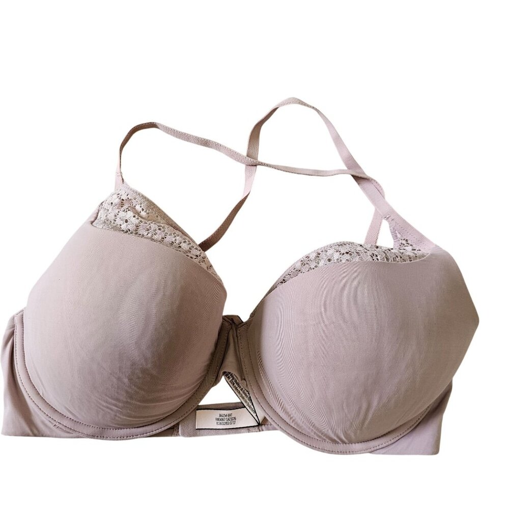 34DD Victorias Secret Lace Trim Lightly Lined Demi Bra Pink